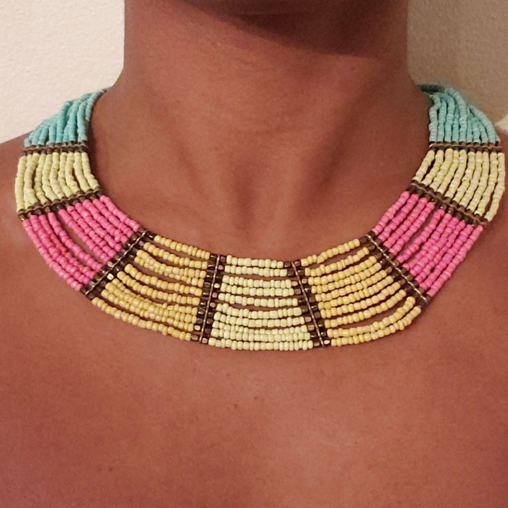 -Pastel Bead Necklace